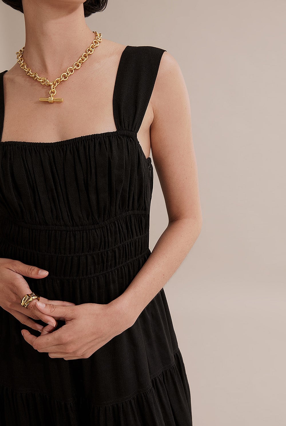 Black Gathered Detail Maxi Dress - Dresses | Country Road