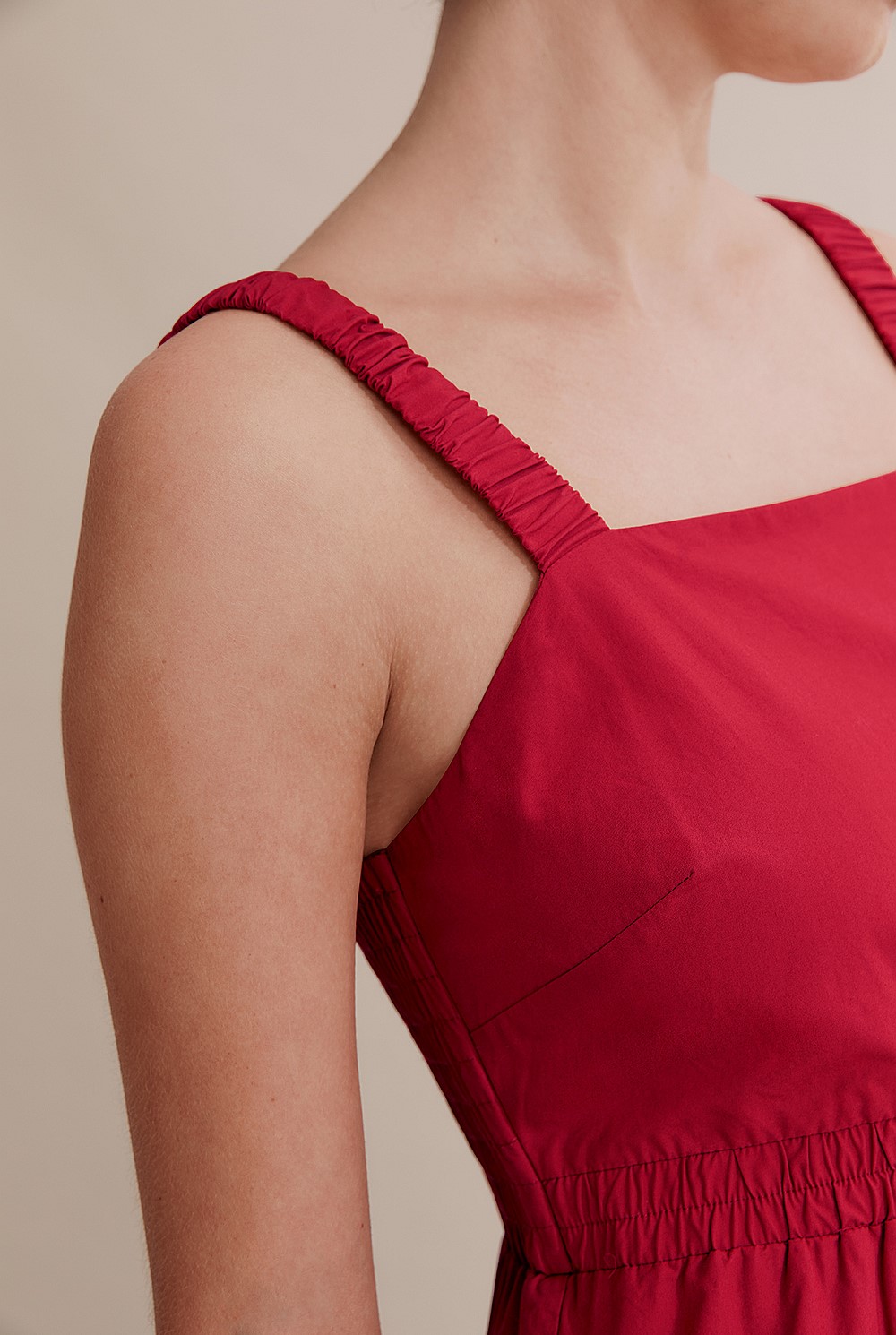 strapless open back dress Compact Ultra Stretch Knit Dress with Cut Out Back Red / 06 / R125UK1656