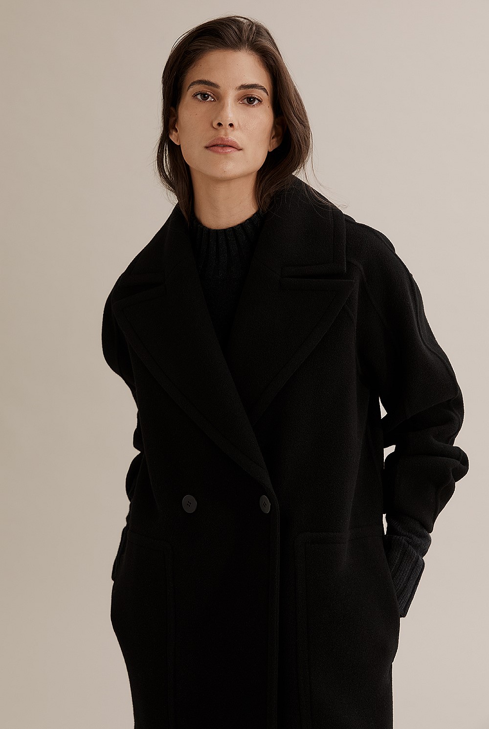 Black Cocoon Coat - Jackets & Coats | Country Road