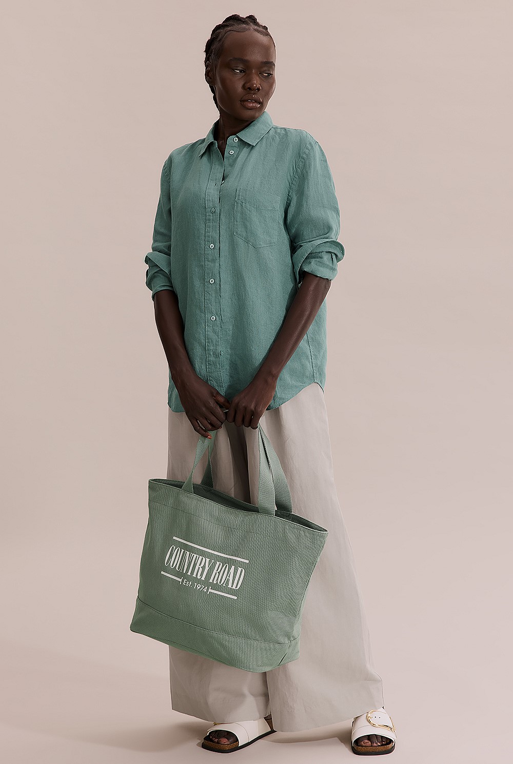 Soft Sage Linen Shirt - Shirts | Country Road