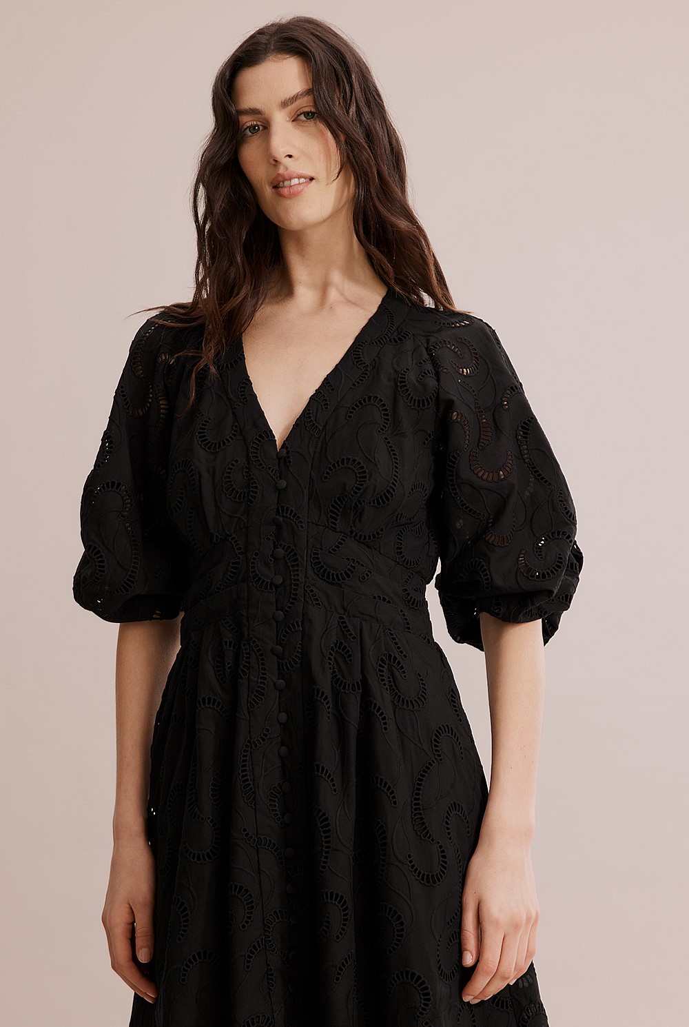 black broderie dress Tabitha Short Broderie Dress main image 1