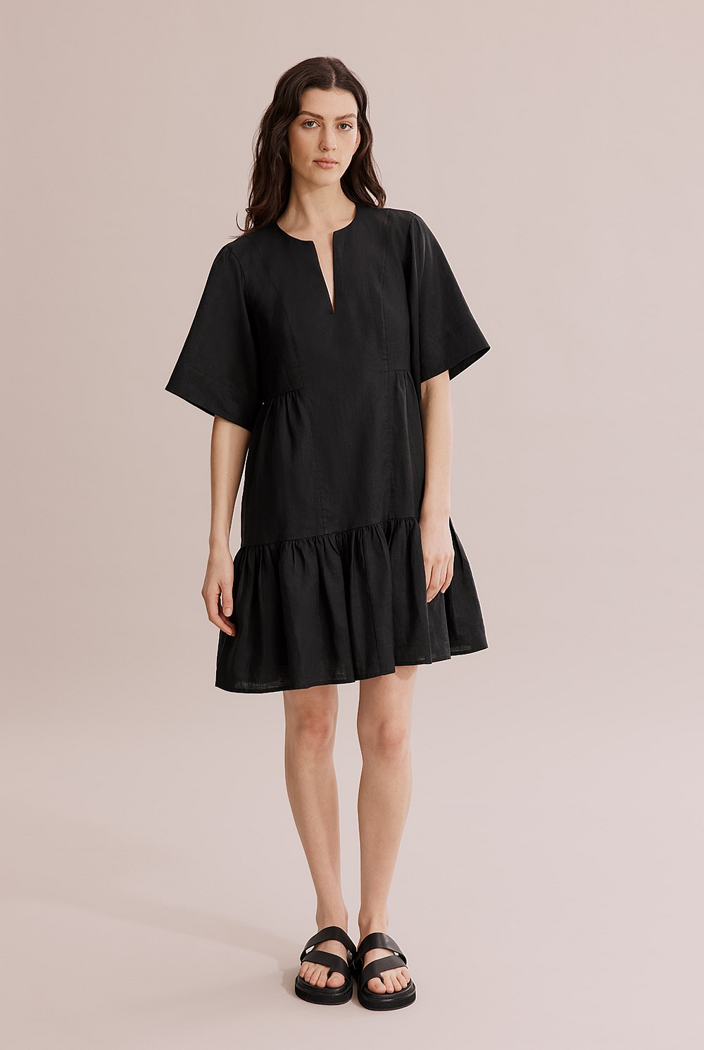 Black Tiered Mini Dress - Dresses | Country Road Black Tiered Mini Dress - Dresses | Country Road