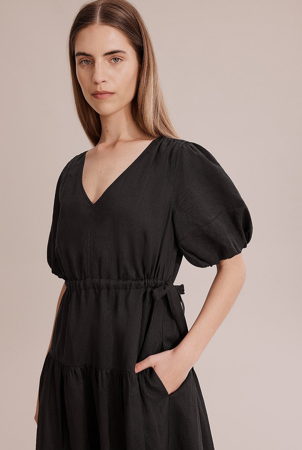 Black Gathered Tie Maxi Dress - Dresses | Country Road Black Gathered Tie Maxi Dress - Dresses | Country Road