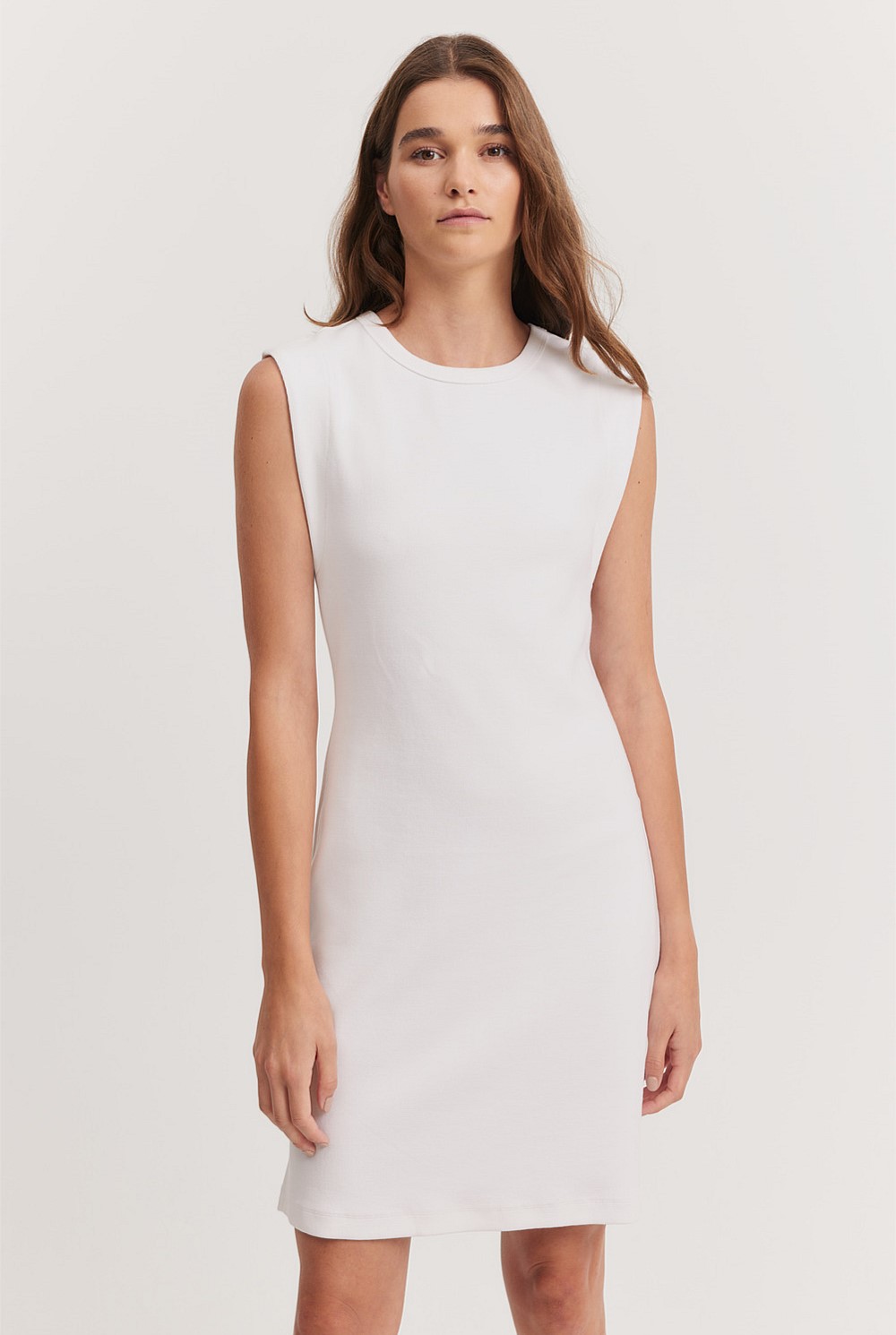 Antique White Rib T-Shirt Dress - Dresses | Country Road Antique White Rib T-Shirt Dress - Dresses | Country Road