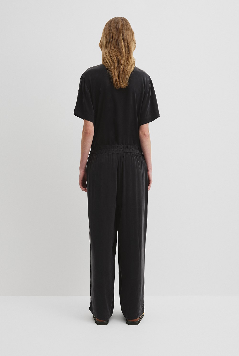 Black Pull-On Cupro Pant - Holiday | Country Road