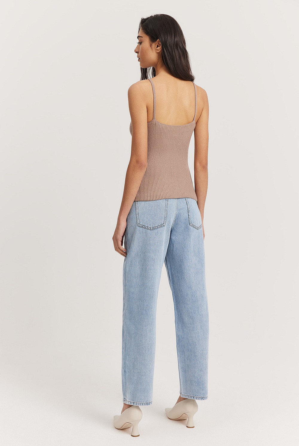 Light Camel Two Tone Knit Cami - Natural Fibres | Country Road