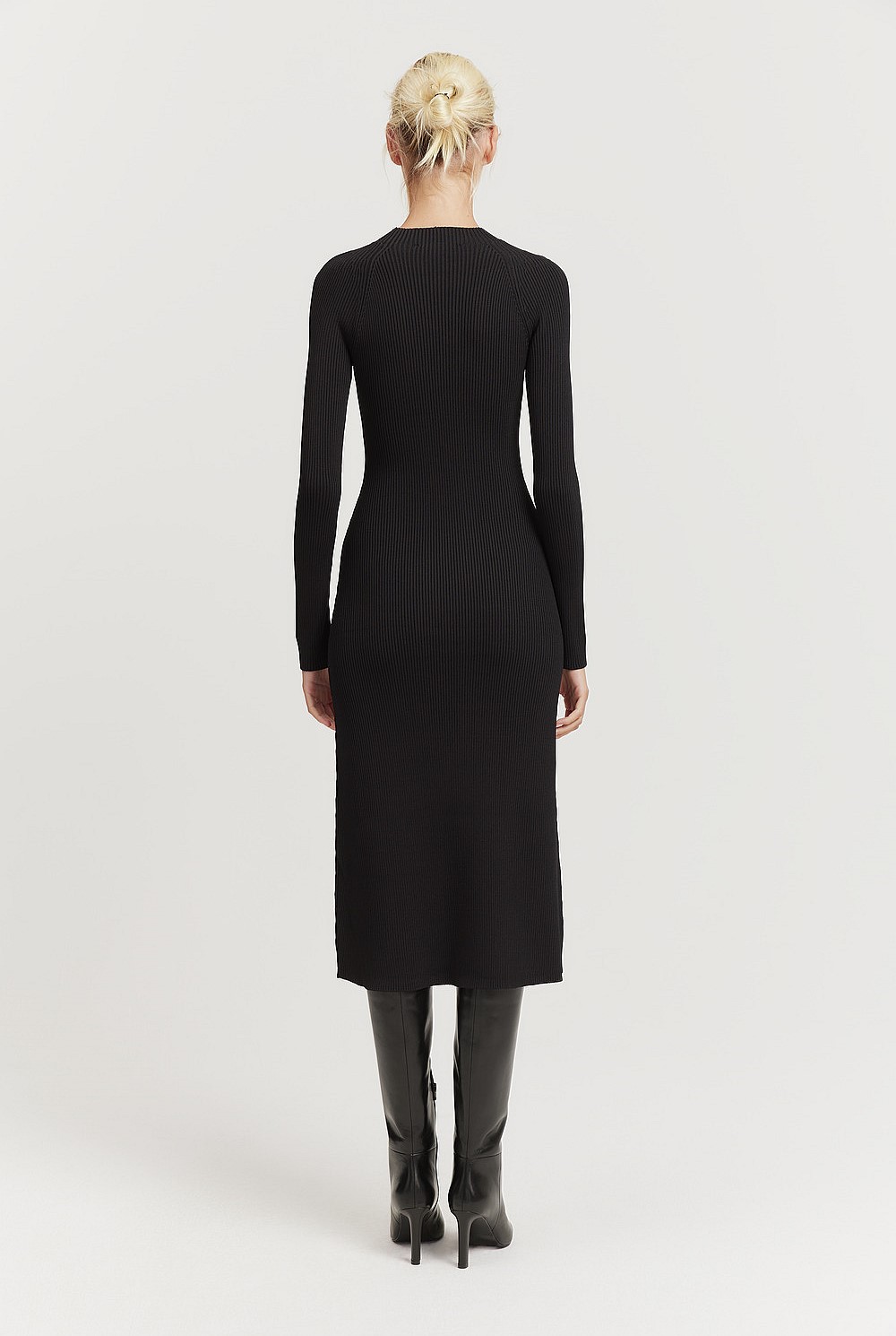 Black Twist Knit Dress - Knitwear | Country Road