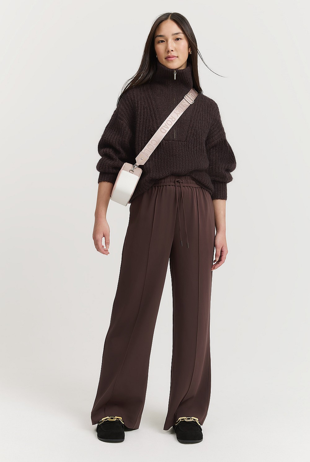 Chocolate Zip Detail Knit - Knitwear | Country Road