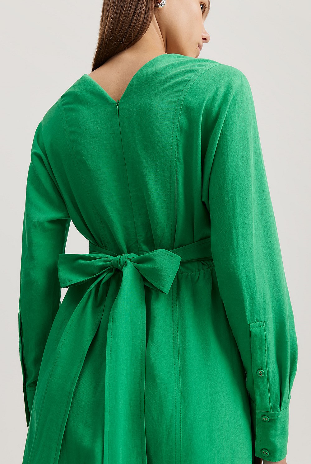green emerald velvet dress Latonya Faux Wrap Midi - Green Multi main image 0