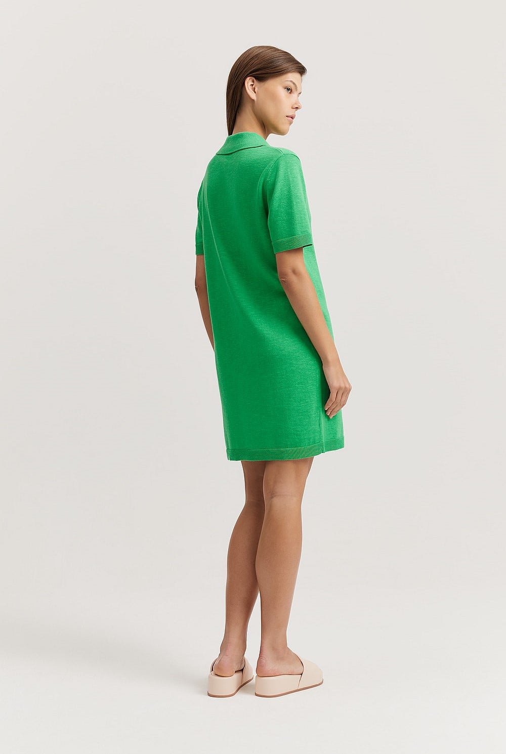 Jewel Green Cotton Linen Polo Dress - Dresses | Country Road