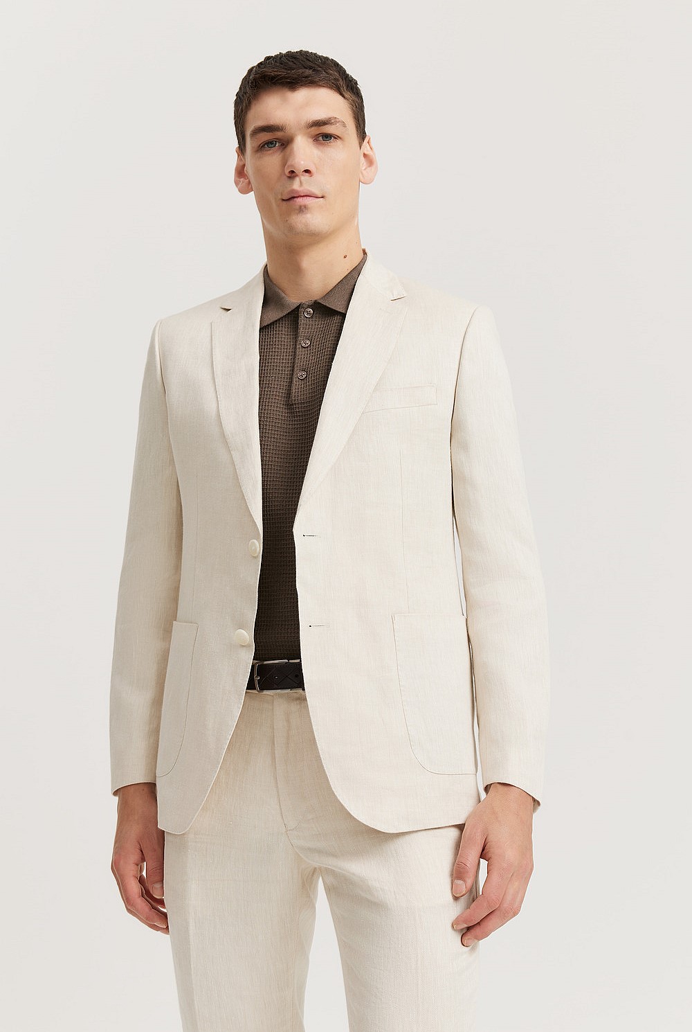 Stone Regular Fit Linen Jacket - Jackets & Coats | Country Road