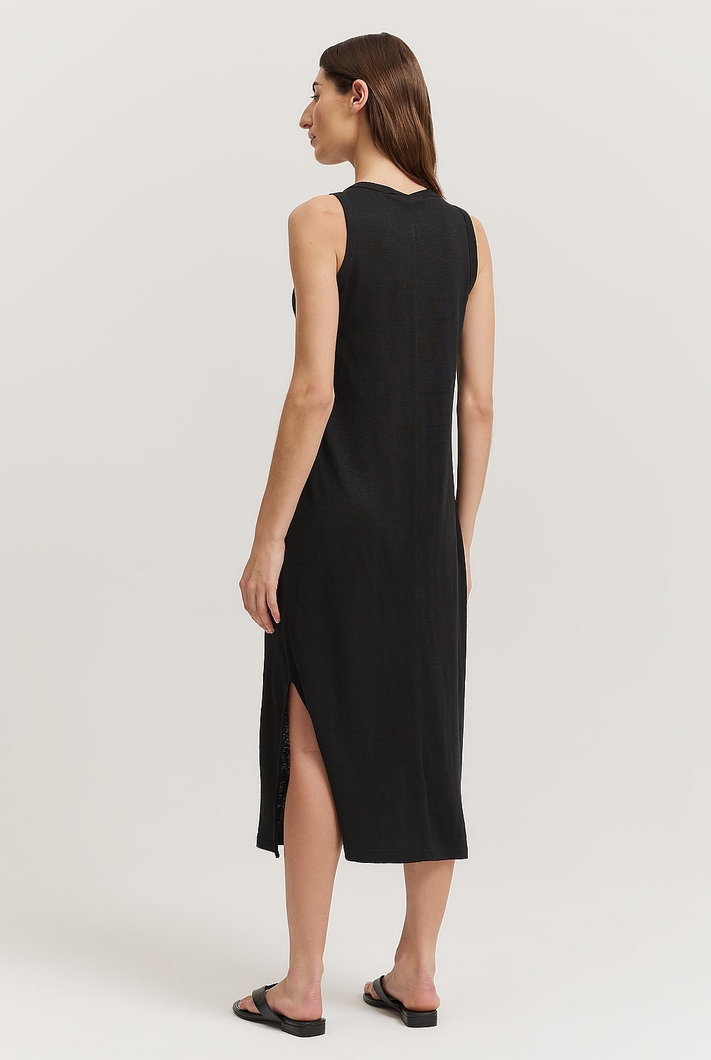 Black Linen Jersey Dress - Dresses | Country Road