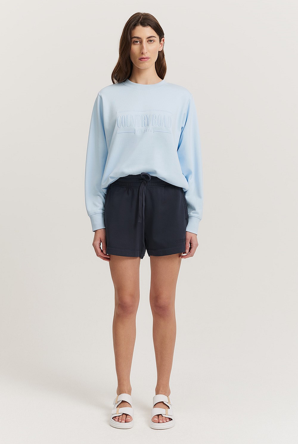 Navy Cotton Heritage Sweat Short - Shorts | Country Road