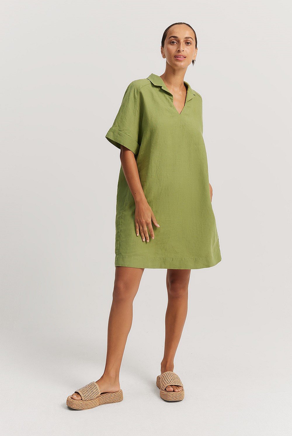 knee length dresses for ladies Frank & Eileen | Daphne Sleeveless Popover Dress main image 0