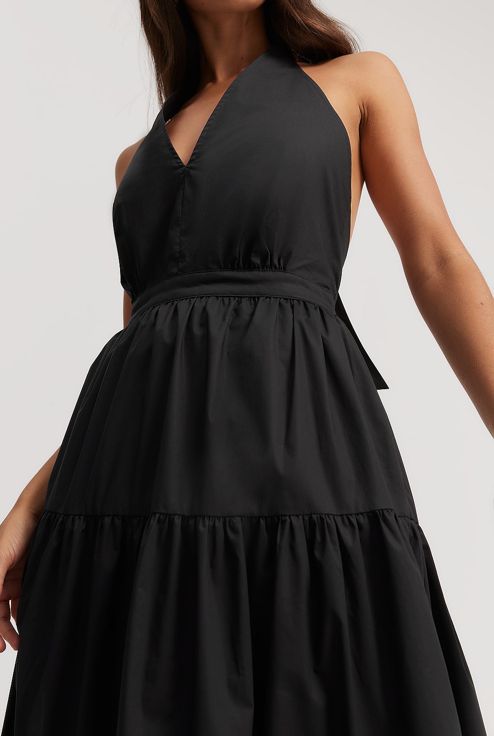 maxi dress slimming Black Spaghetti Strap Maxi Dress