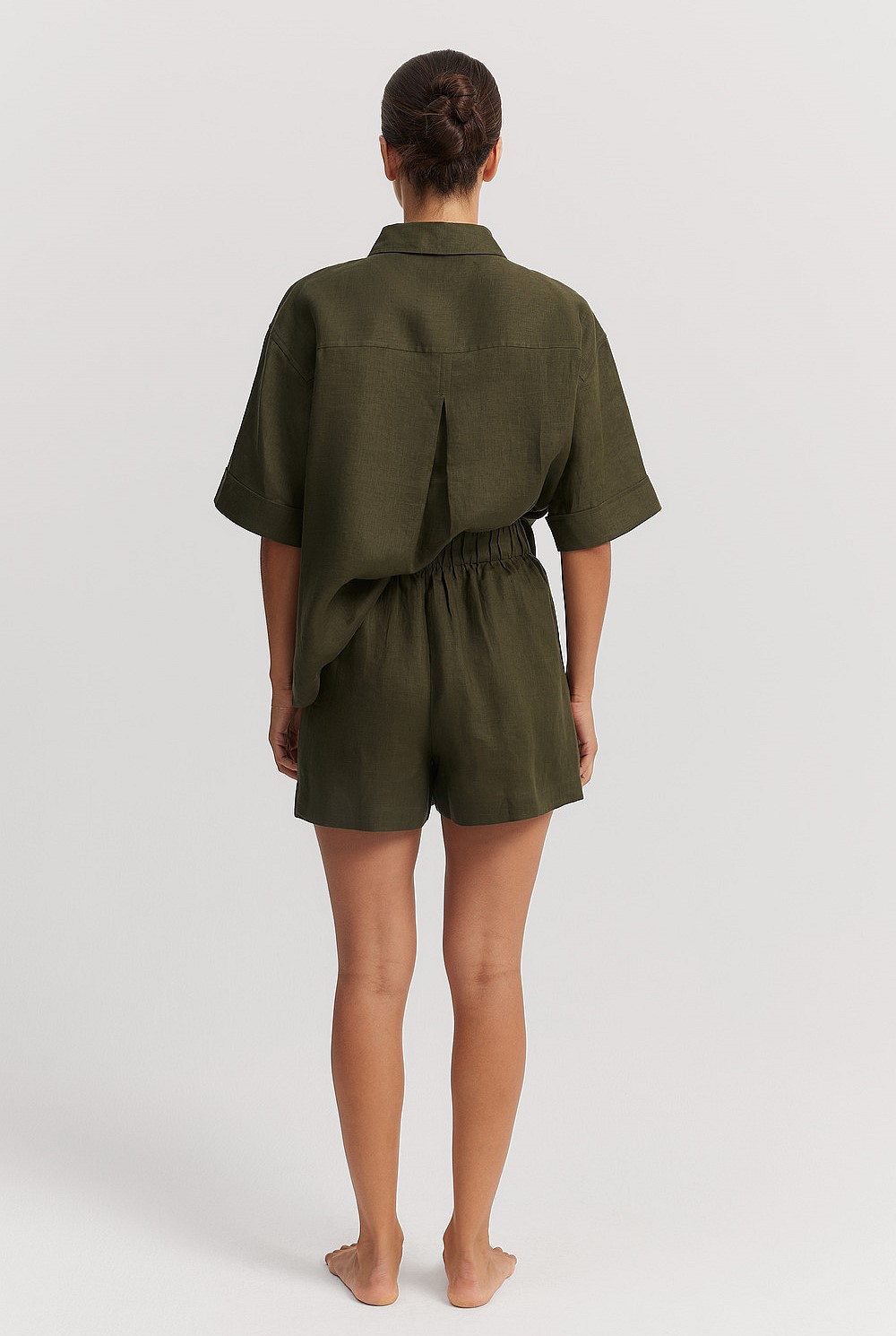 Dark Olive Linen Lounge Set - Sleepwear | Country Road