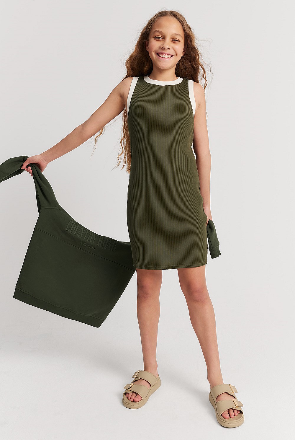 Teen Recycled Cotton Blend Fitted Tank Dress - Dresses | Country Road Teen Recycled Cotton Blend Fitted Tank Dress - Dresses | Country Road