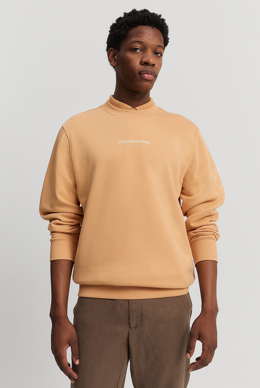 Apricot Australian Cotton Modern Logo Sweat - Natural Fibres