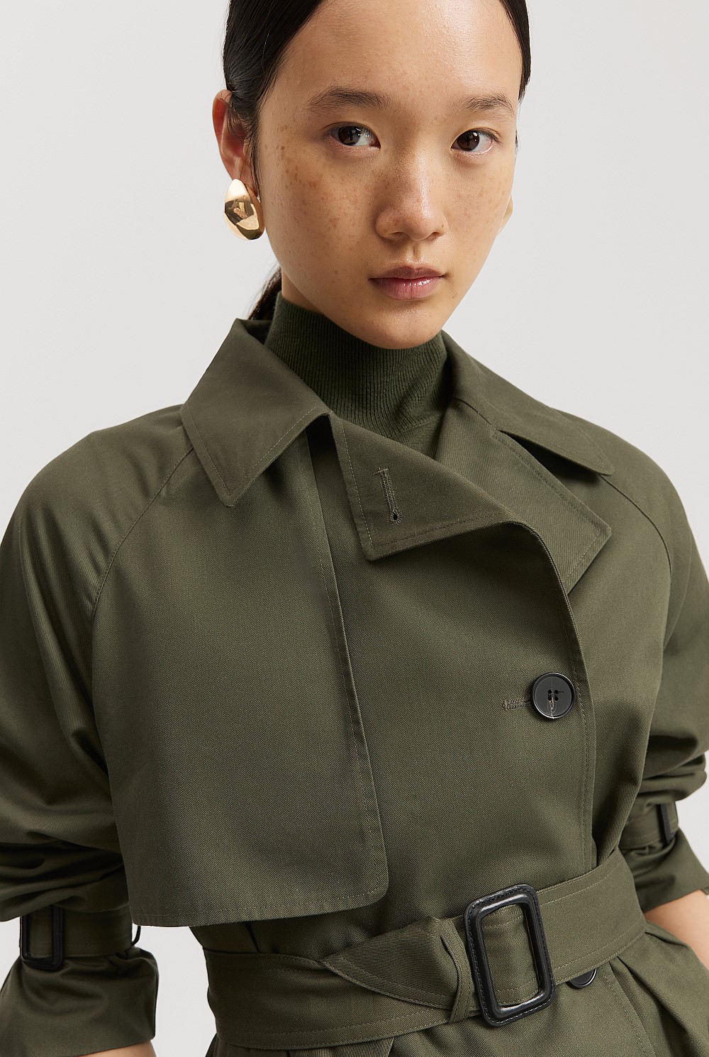 Hunter Green Relaxed Trench Coat - Work | Country Road