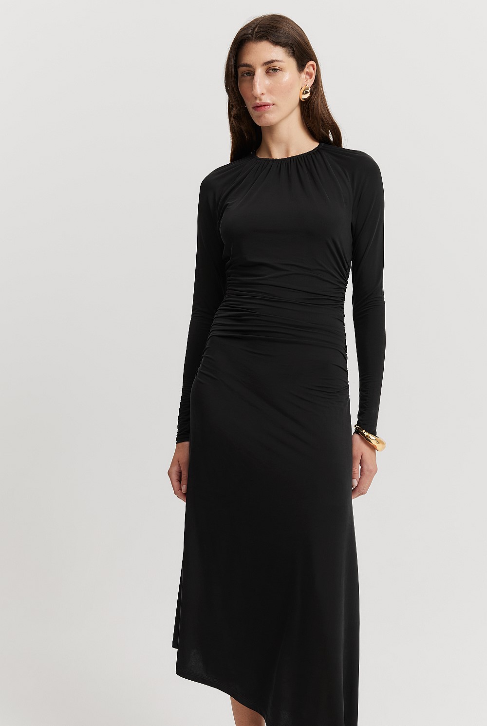 Black Cupro Jersey Dress - Work | Country Road Black Cupro Jersey Dress - Work | Country Road