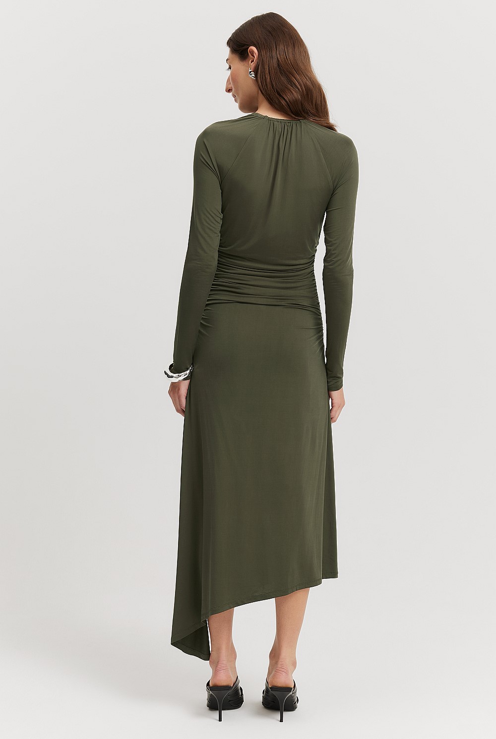 Hunter Green Cupro Jersey Dress - Work | Country Road Hunter Green Cupro Jersey Dress - Work | Country Road
