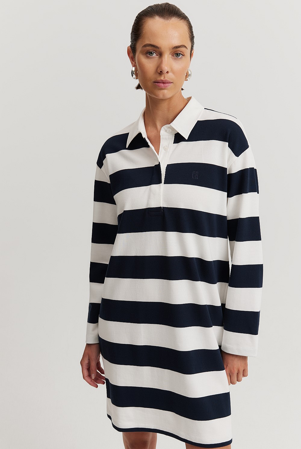 Navy Stripe Cotton Stripe Rugby Dress - Natural Fibres | Country Road Navy Stripe Cotton Stripe Rugby Dress - Natural Fibres | Country Road