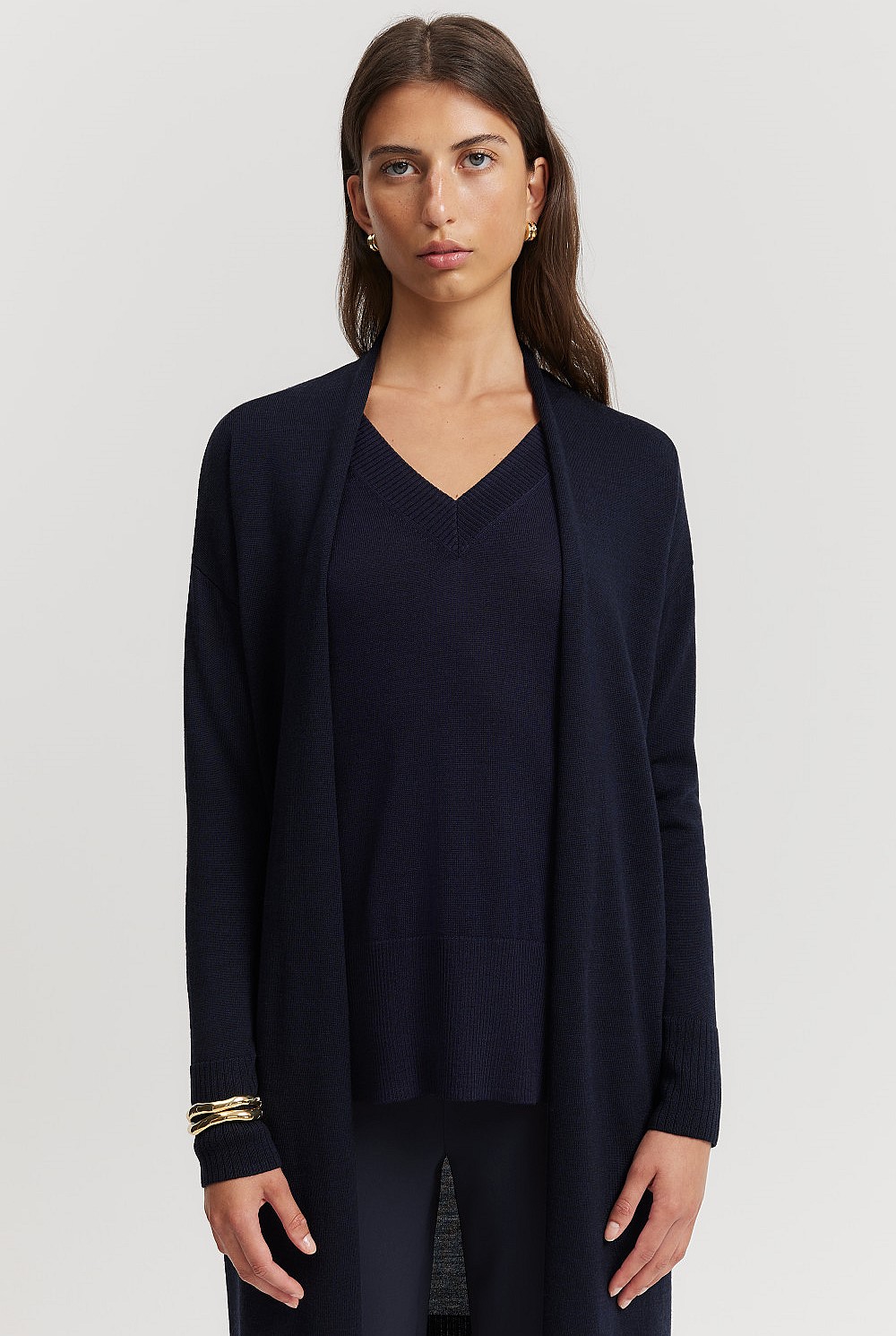 CLASS MERINO WOOL W FRONT 2WAY カーディガン CLASS MERINO WOOL 2WAY