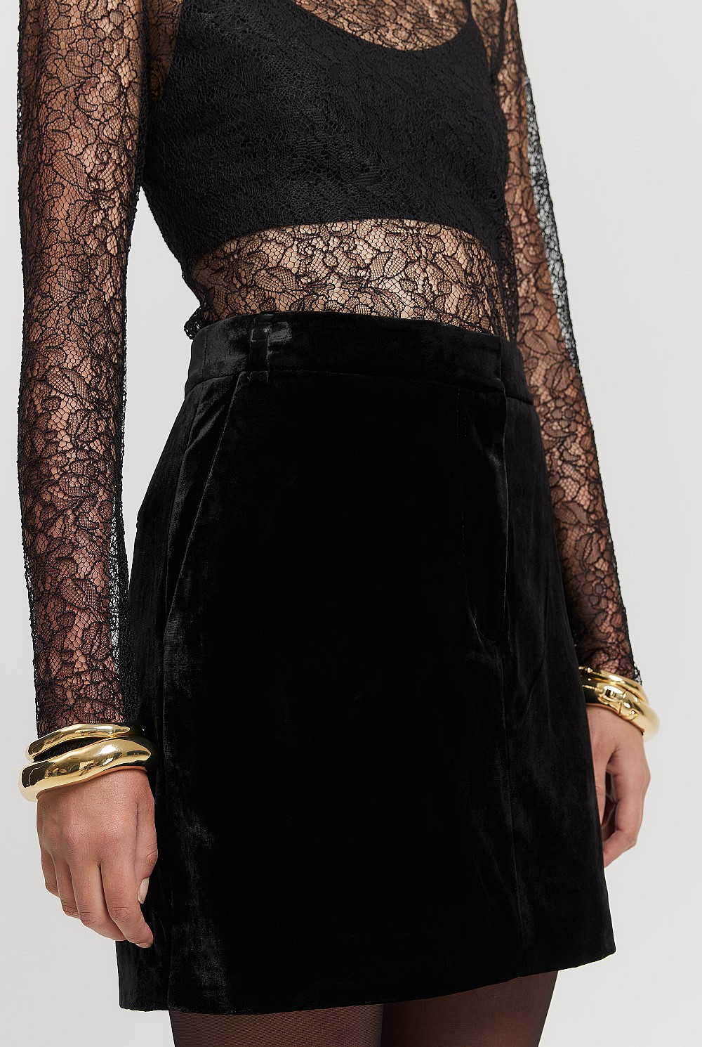 Black Velvet Mini Skirt - Skirts | Country Road Black Velvet Mini Skirt - Skirts | Country Road