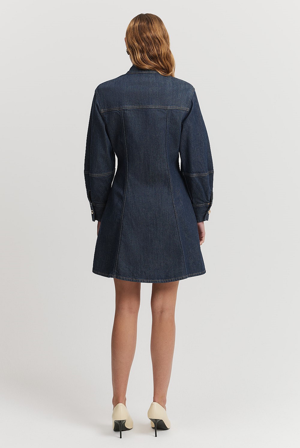 Indigo Rinse Blouson Denim Mini Dress - Dresses | Country Road
