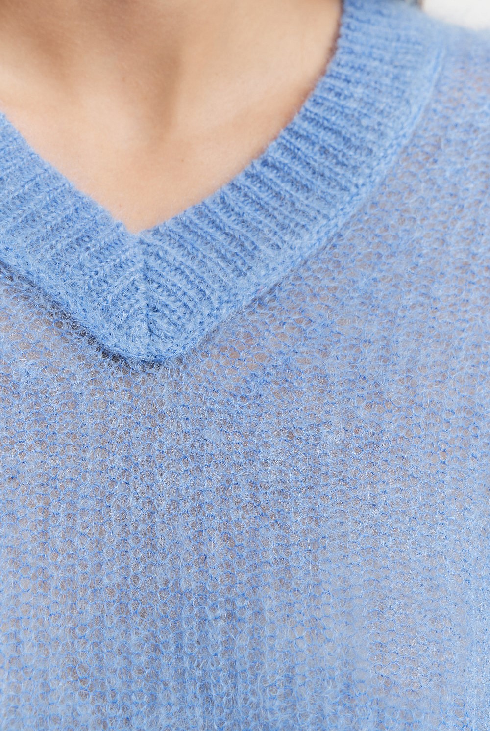 ARGUE　French Antique Border Pullover ブルー Joan Cropped Knitwear Cardigan - Poetry Clothing Store