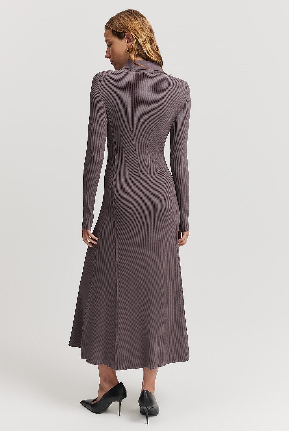 Truffle Rib Fit-and-Flare Dress - Work | Country Road Truffle Rib Fit-and-Flare Dress - Work | Country Road