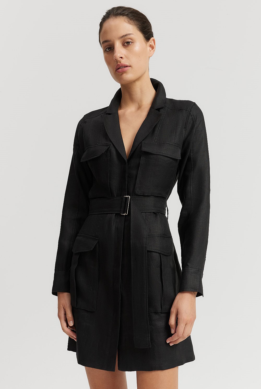 Black Utility Pocket Mini Dress - Dresses | Country Road Black Utility Pocket Mini Dress - Dresses | Country Road