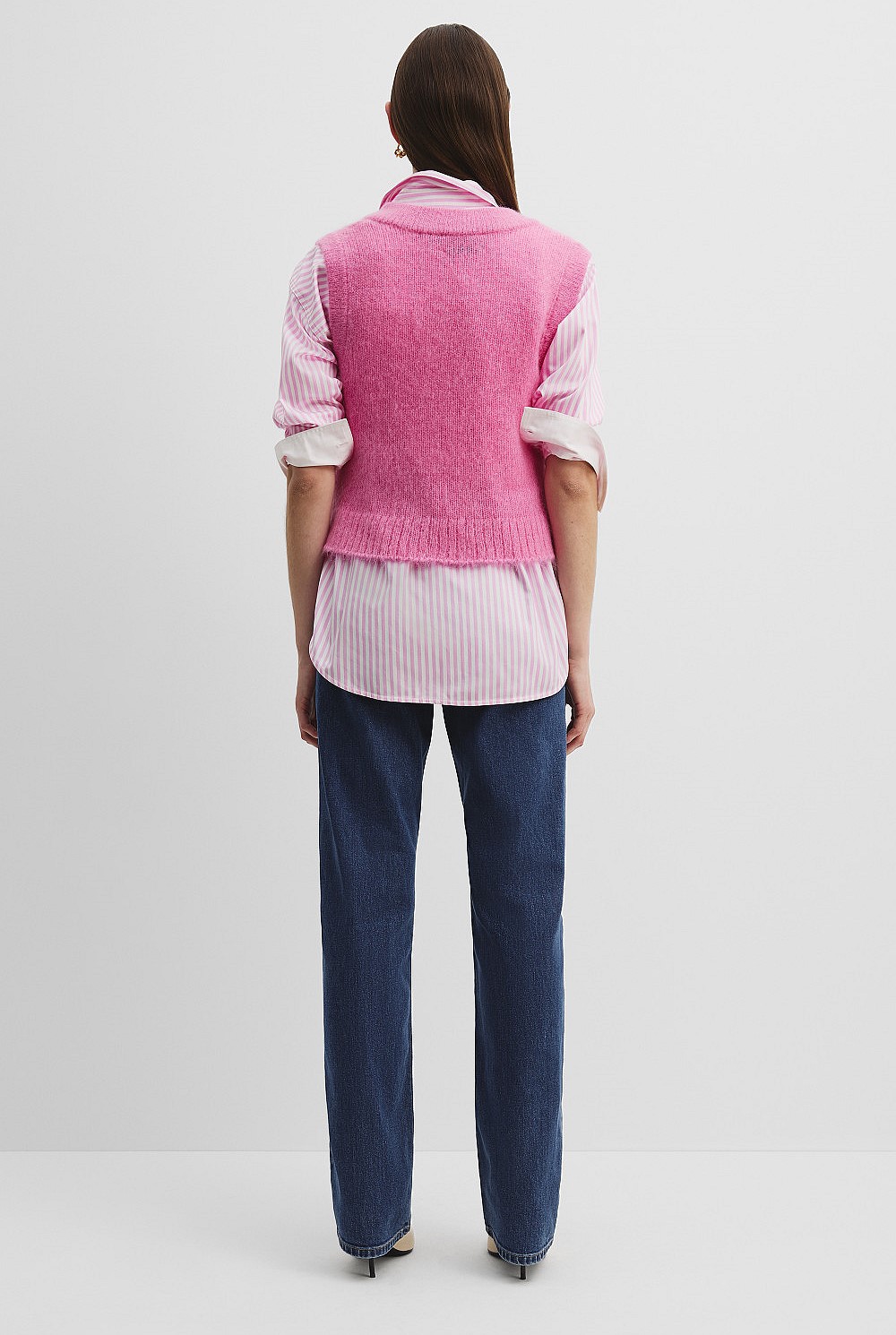 Pink Punch Fluffy Knit Vest - Knitwear | Country Road