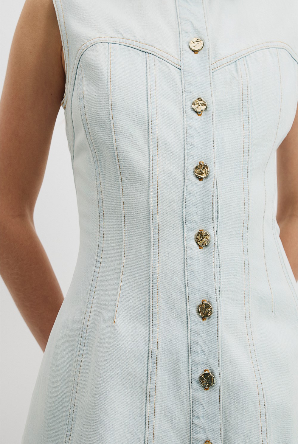 Salt Cinched Denim Midi Dress - Dresses | Country Road