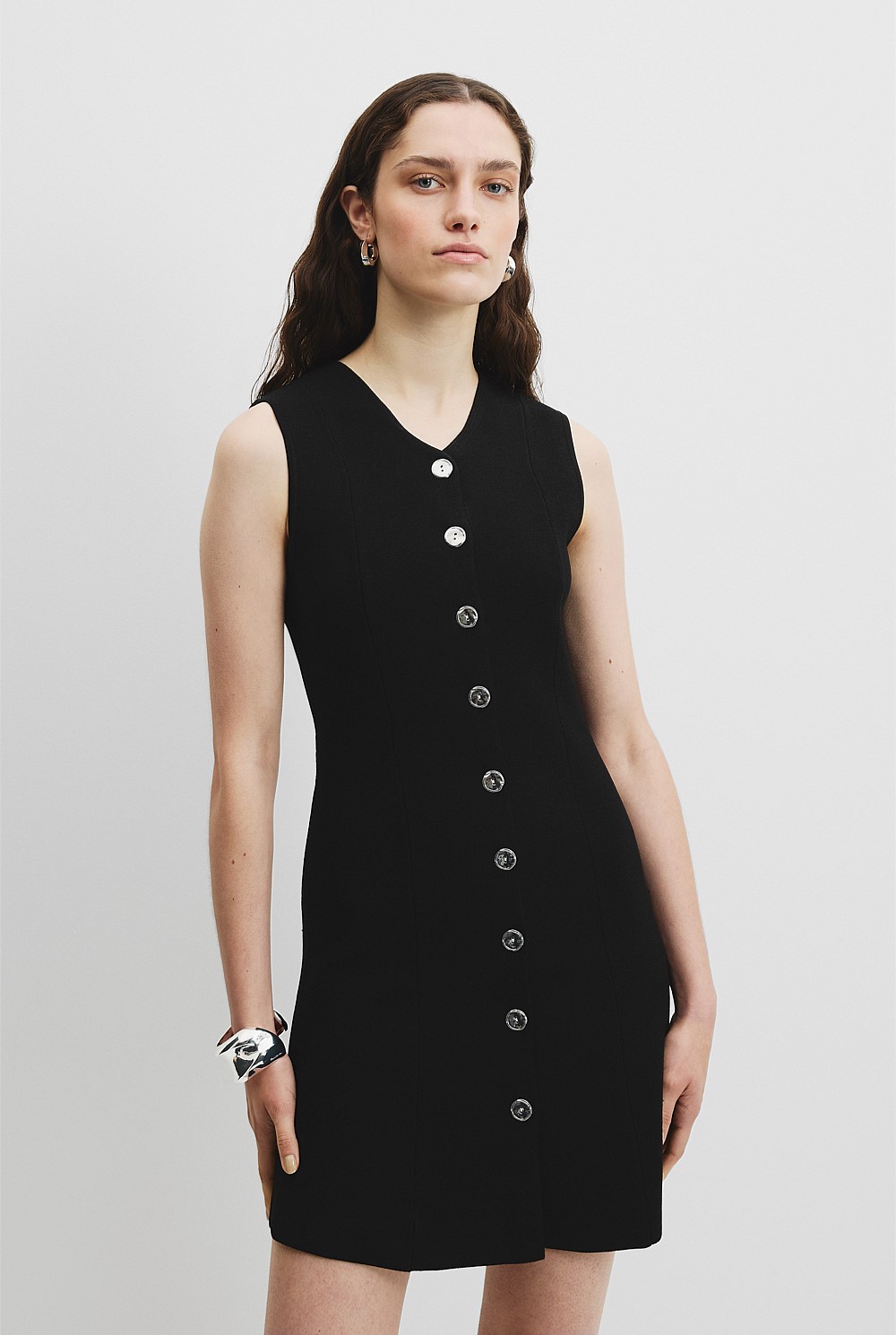black dress with vest Susan Knit Vest Dress in Black M/L main image 1