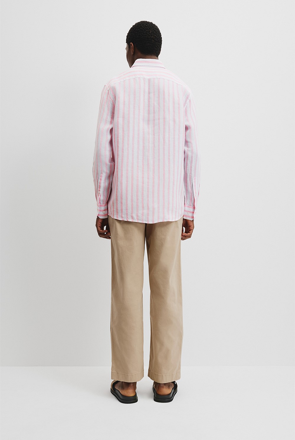 Pink Multi Tailored Fit Organically Grown Linen Stripe Shirt - Organically Grown or Recycled | Country Road Pink Multi Tailored Fit Organically Grown Linen Stripe Shirt - Organically Grown or Recycled | Country Road