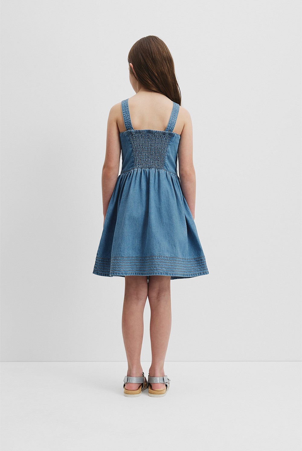 Light Wash Denim Pinafore Dress - Dresses | Country Road