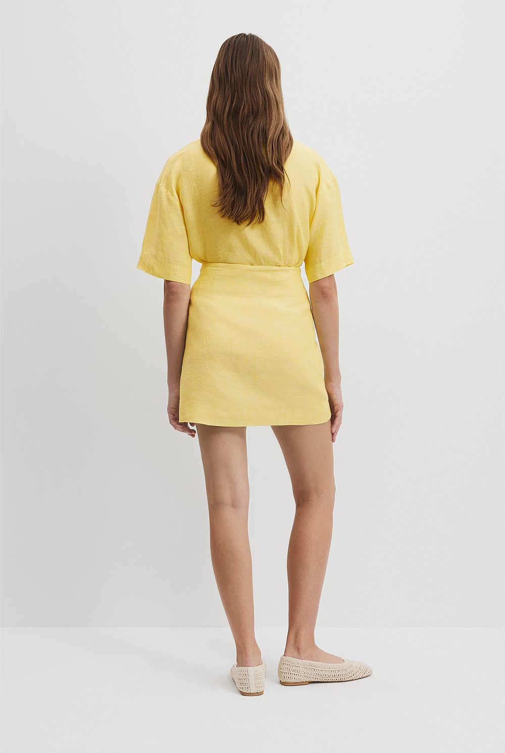 Daisy Organically Grown Linen Wrap Mini Skirt - Coordinating Sets