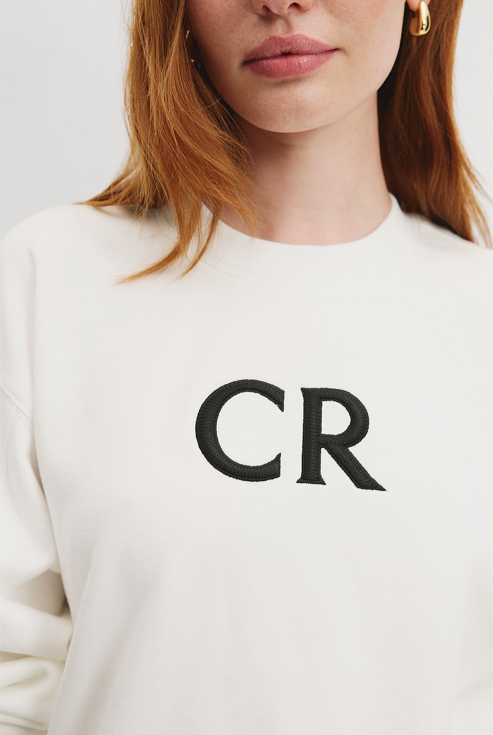 Ecru Australian Cotton CR Logo Sweat - Curated | Country Road