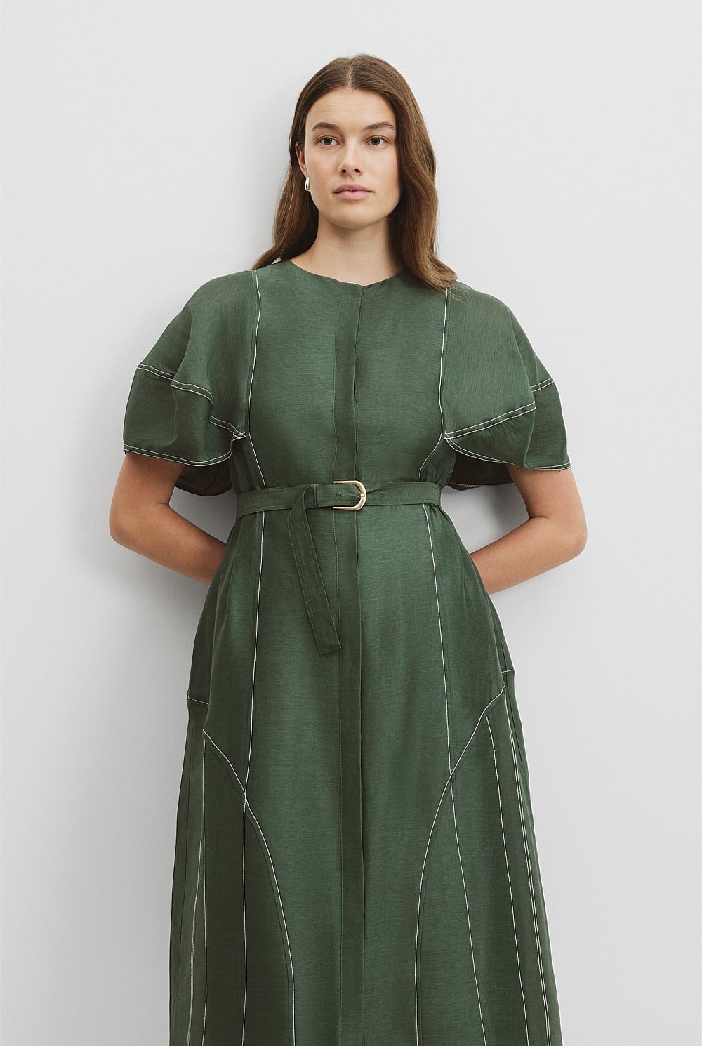 Pine Organza Midi Dress - Event | Country Road Pine Organza Midi Dress - Event | Country Road