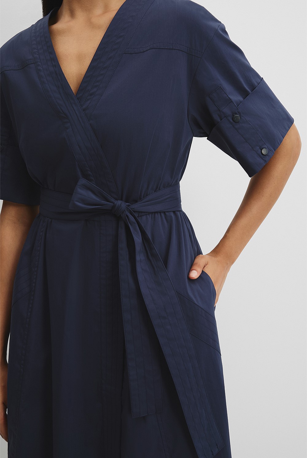 Navy Utility Shirt Midi Dress - Dresses | Country Road