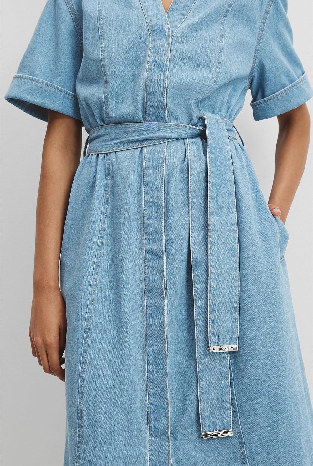 Light Wash Chambray Midi Dress - Dresses | Country Road