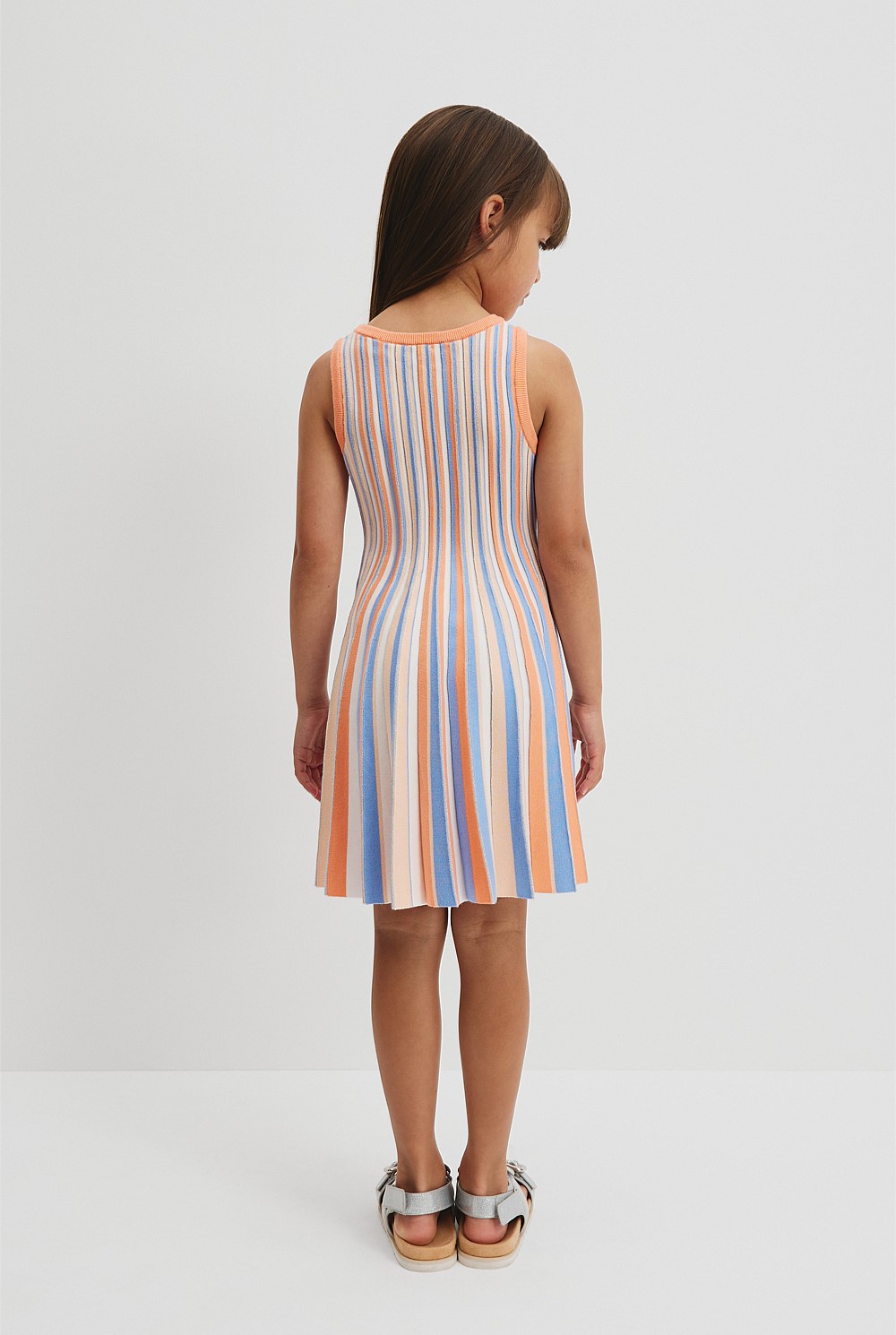 Multicolour Organically Grown Cotton Blend Metallic Knit Tank Dress -  Dresses | Country Road