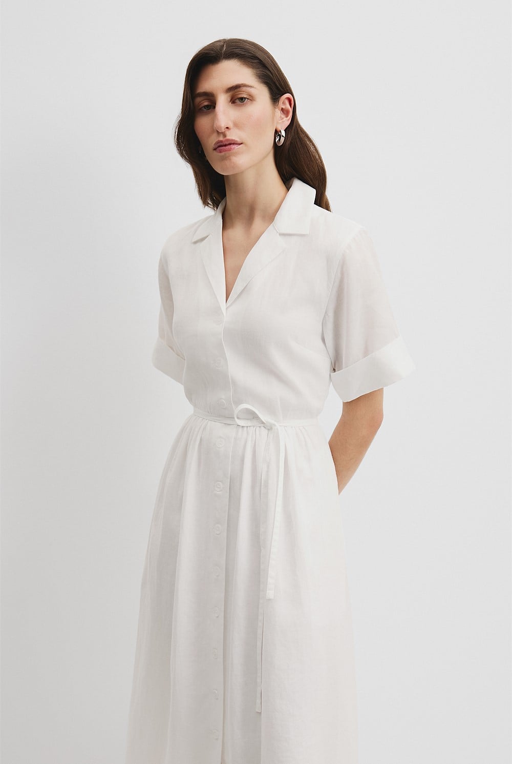 White Midi Shirt Dress - Dresses | Country Road White Midi Shirt Dress - Dresses | Country Road