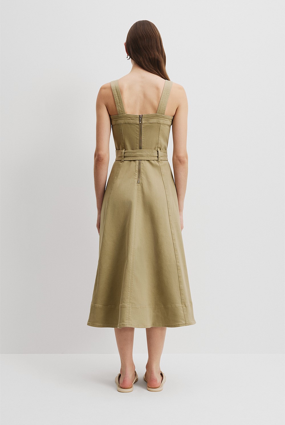 brown bodycon dress zara BLUE CORSET TIE MIDI DRESS X2 main image 0