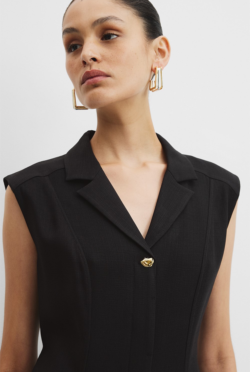 Black Tailored Shirt Dress - Dresses | Country Road Black Tailored Shirt Dress - Dresses | Country Road