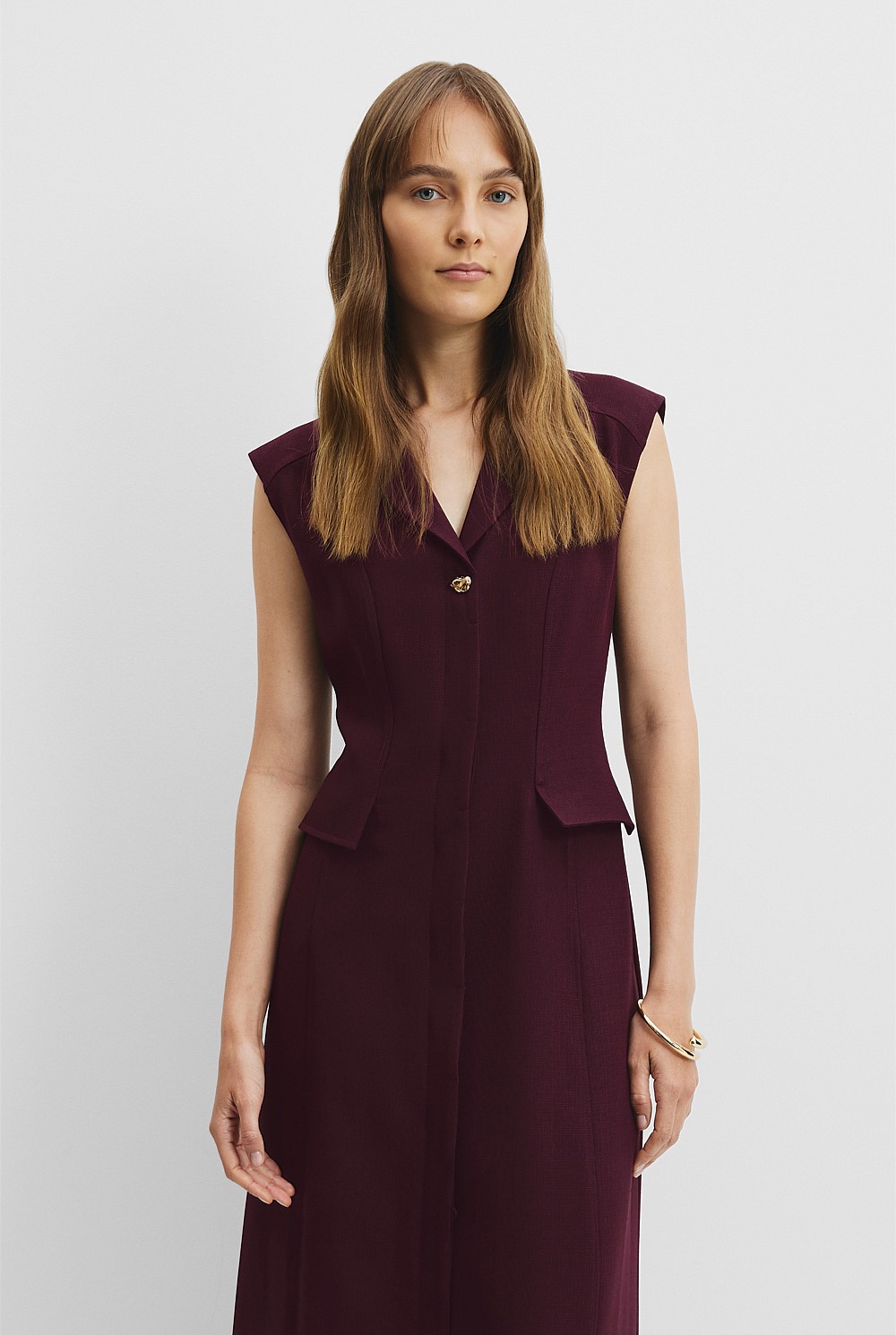 Bordeaux Tailored Shirt Dress - Dresses | Country Road