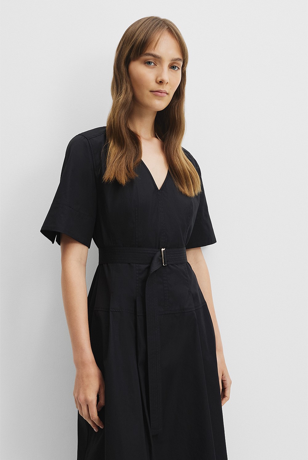 Black Fit-and-Flare Midi Dress - Dresses | Country Road