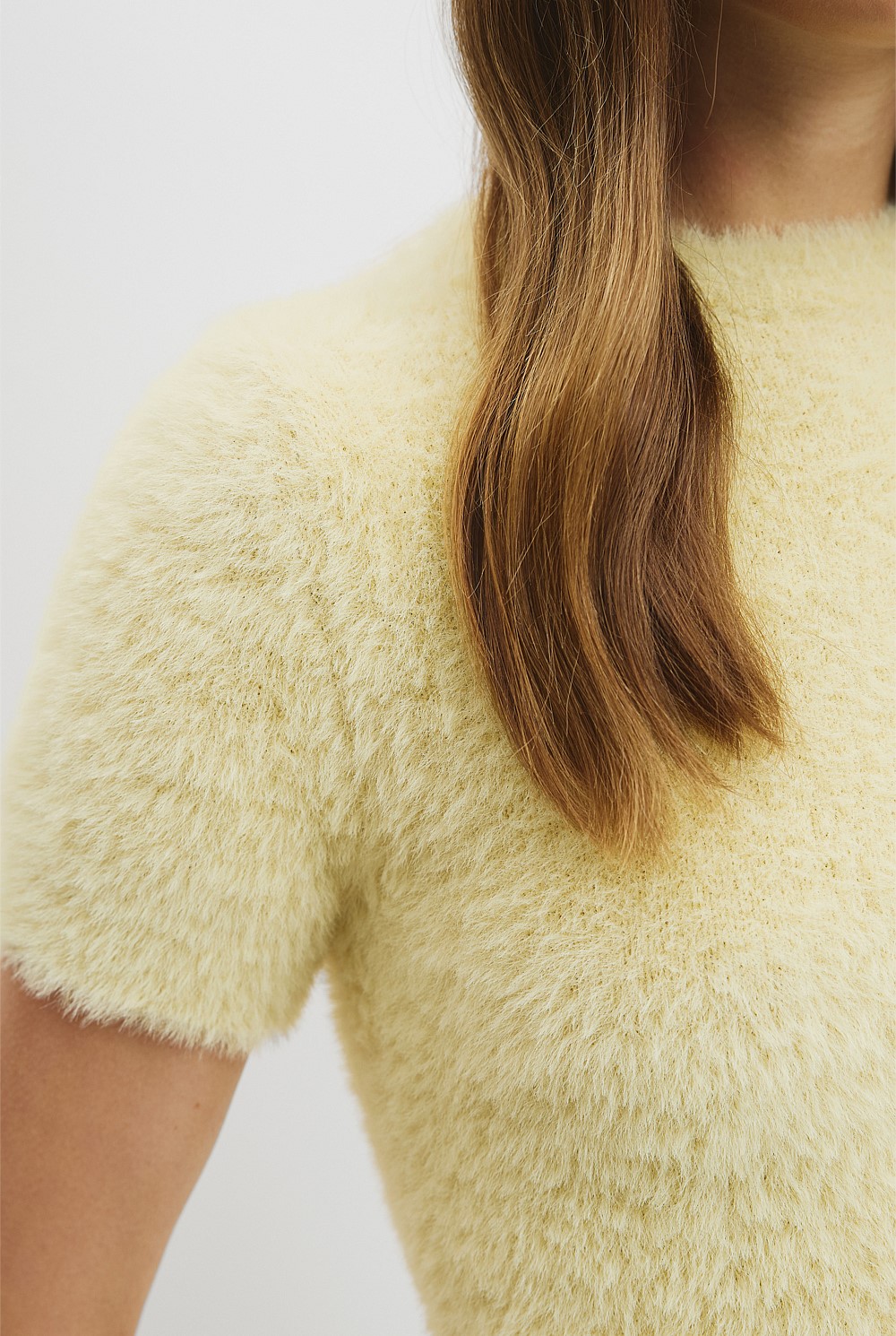 Butter Fluffy Knit Short Sleeve Top - Knitwear | Country Road