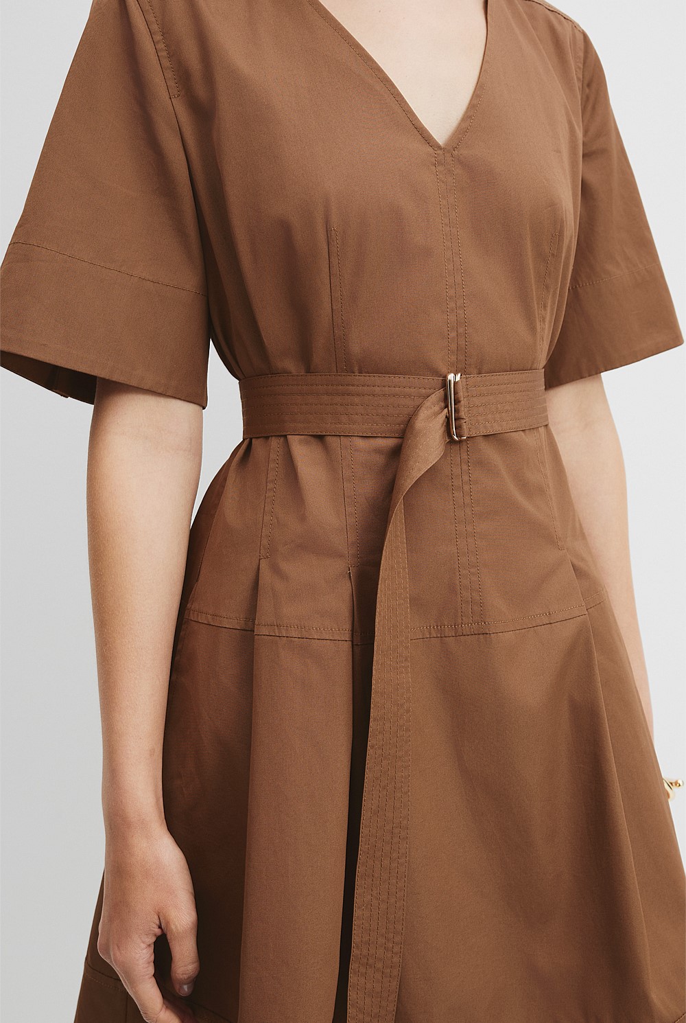 Hazelnut Fit-and-Flare Mini Dress - Dresses | Country Road Hazelnut Fit-and-Flare Mini Dress - Dresses | Country Road